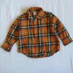 toffy house soft plaid flannel button down shirt 12-18 months baby toddler boy
